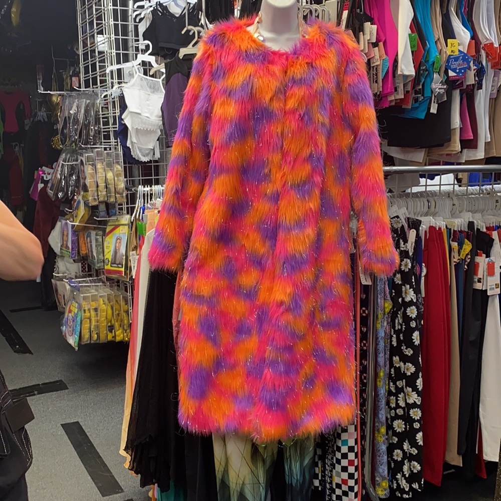 Faux fur Neon long coat